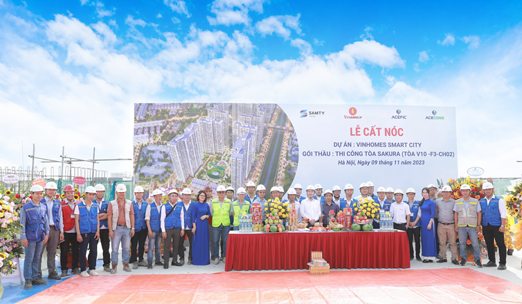 ACEFIC  cất nóc tòa V10 - dự án Vinhomes Smart City