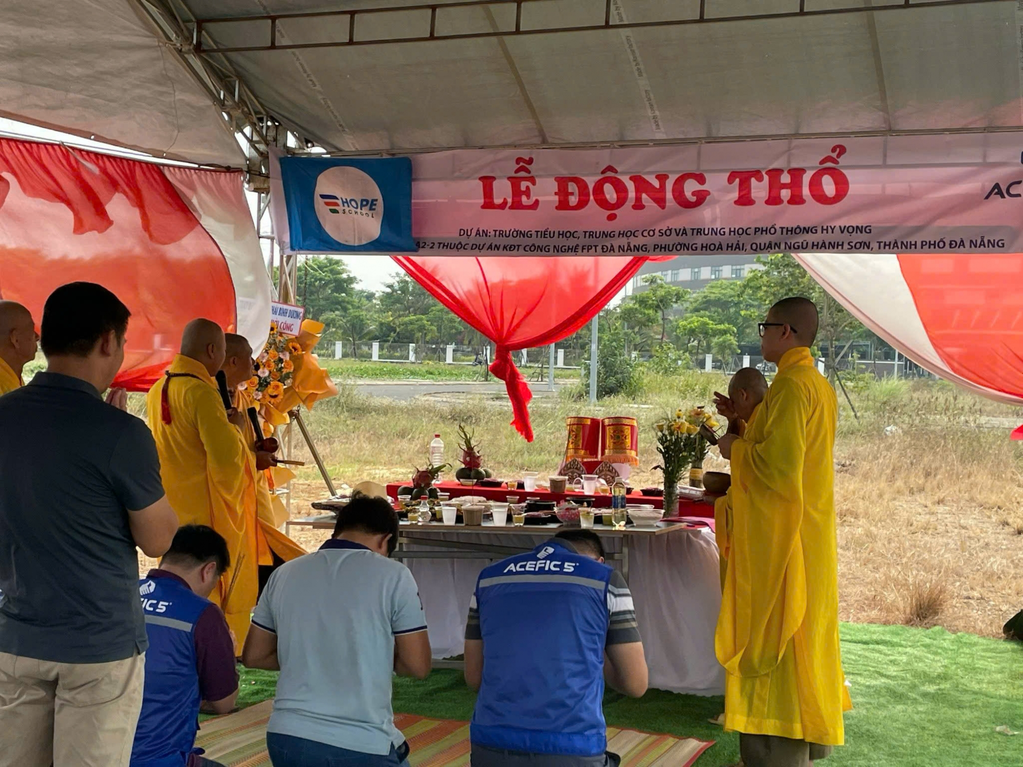 ACEFIC ĐỘNG THỔ DỰ ÁN TRƯỜNG HỌC HY VỌNG – CAM KẾT THI CÔNG AN TOÀN, ĐÚNG TIẾN ĐỘ